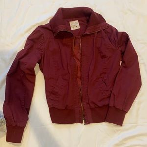 Maroon bomber jacket